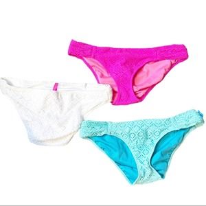 Victoria’s Secret Lacey Bikini Bottoms Bundle of 3 Size Medium